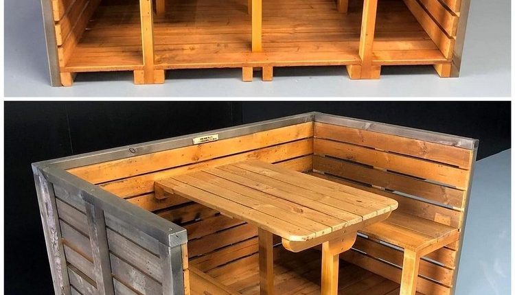 Benches with Attached Center Table