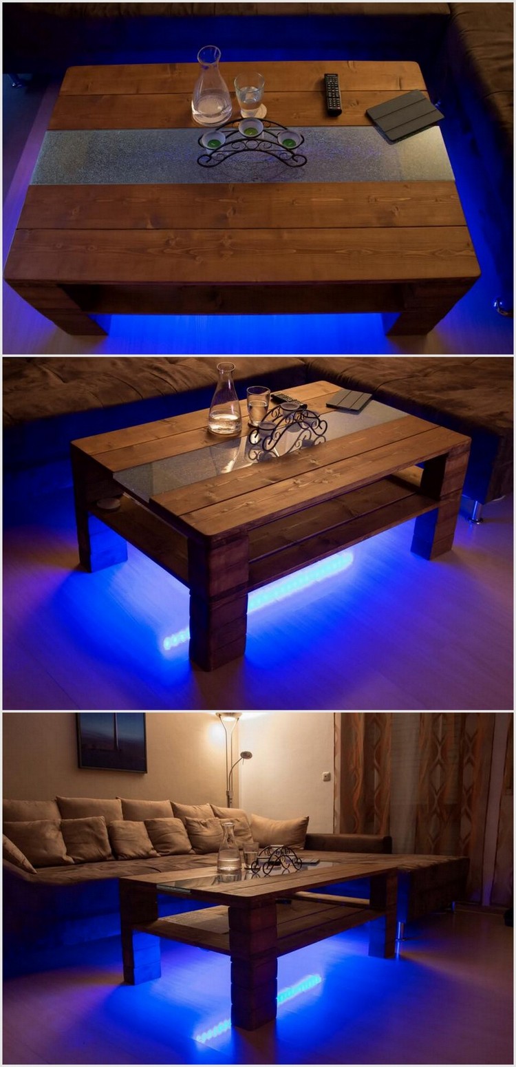 Pallet Table with Light