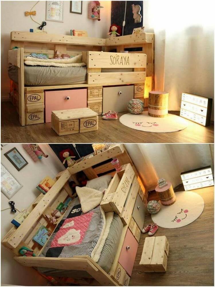 Wood Pallet Bunk Bed Pallet Wood Projects