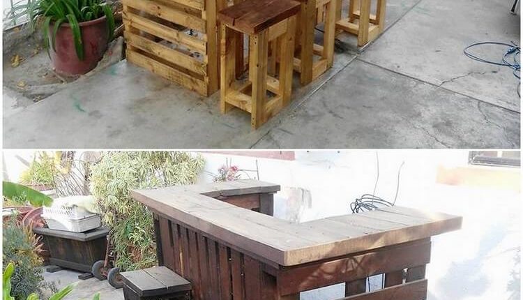 Pallet Bar and Stools