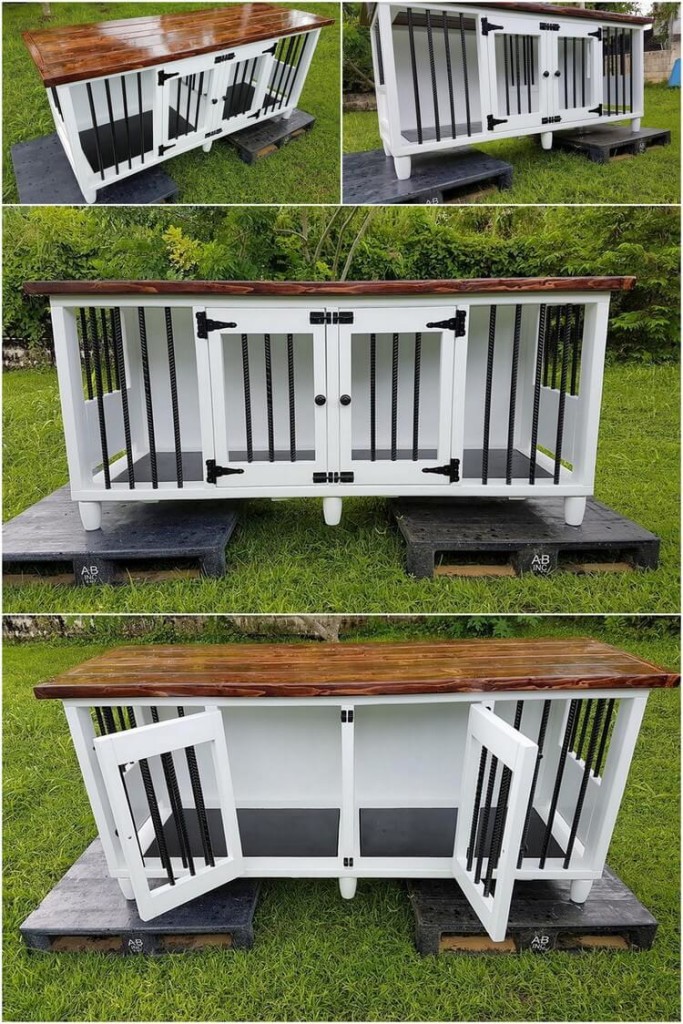 Wood Pallets Made Dog Kennel with Rebars Pallet Wood Projects