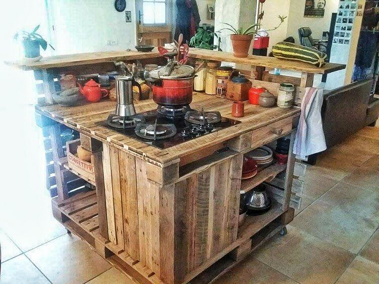 Wooden Pallet Kitchen Island