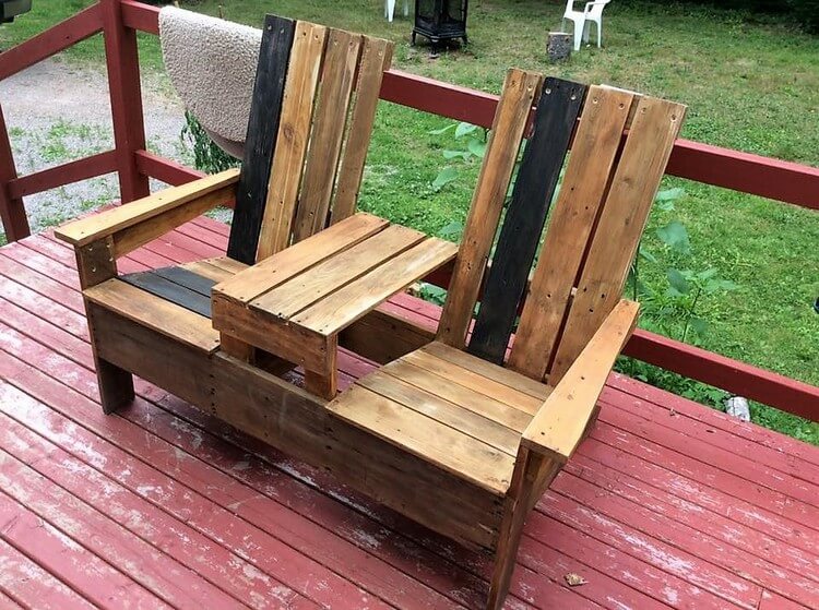 Pallet Adirondack Chairs with Center Table