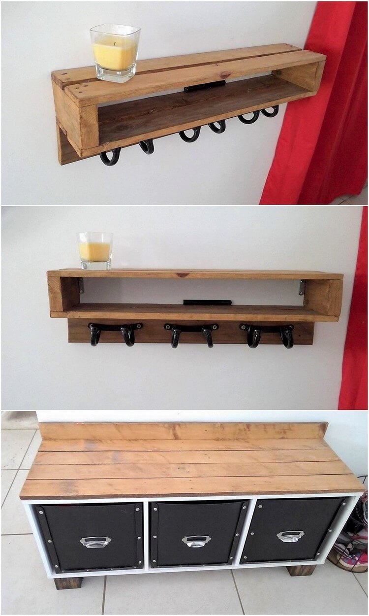 Pallet Coat Rack Shelf and Table Pallet Wood Projects