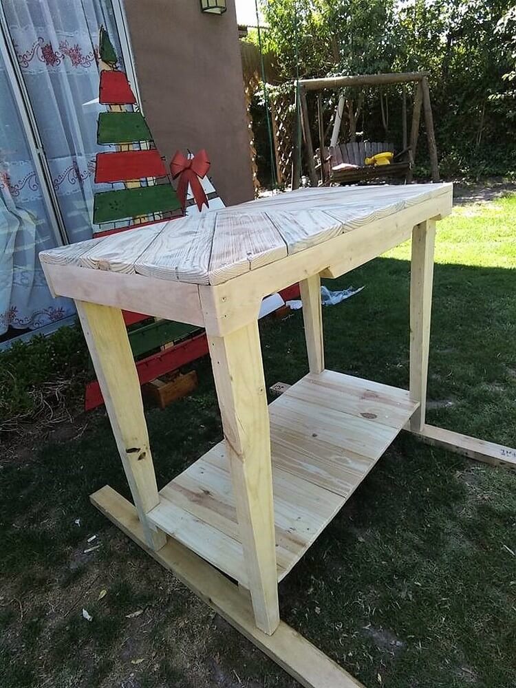 DIY Wood Pallets Console Table Plan Pallet Wood Projects