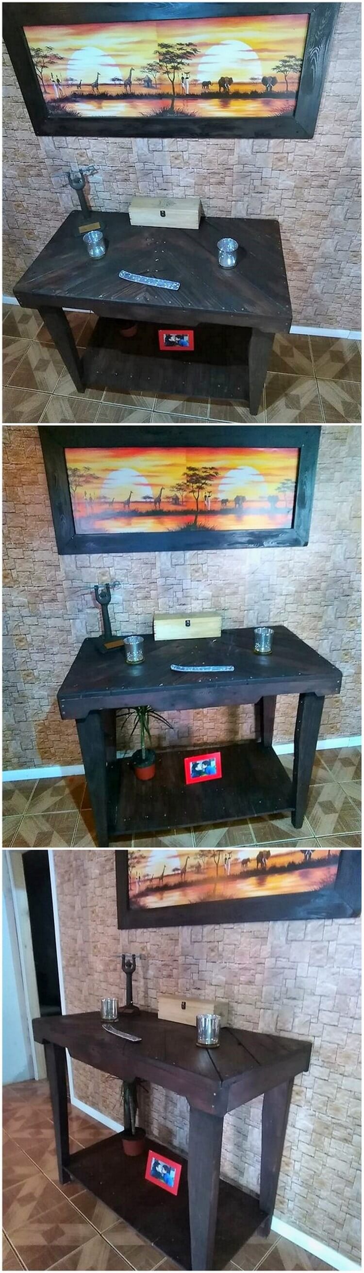 DIY Wood Pallets Console Table Plan – Pallet Wood Projects