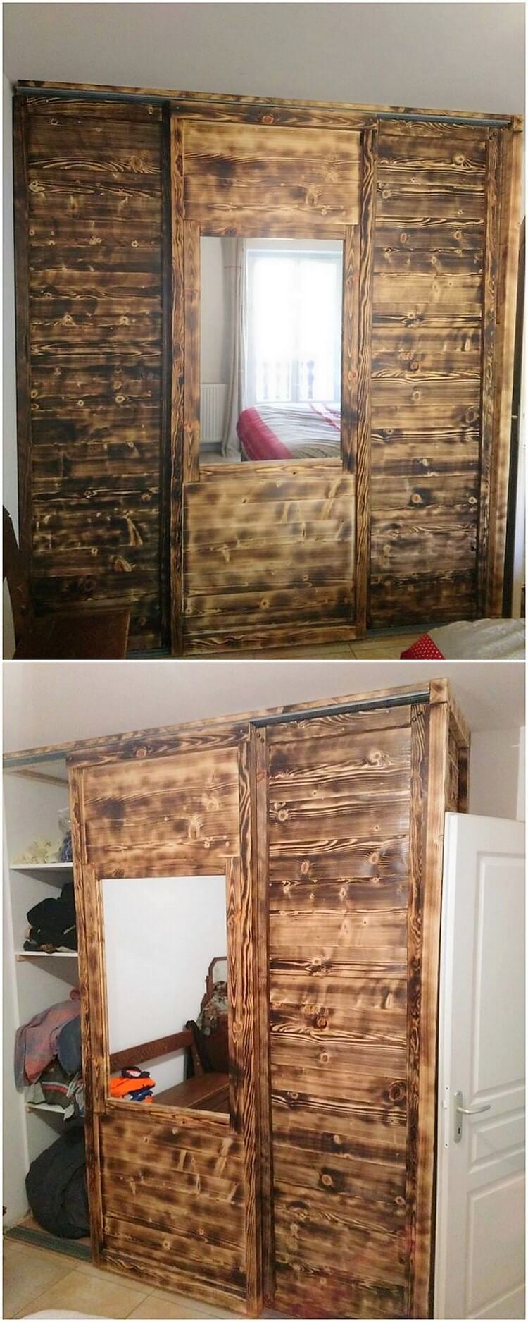 Pallet Wardrobe with Sliding Door – Pallet Wood Projects