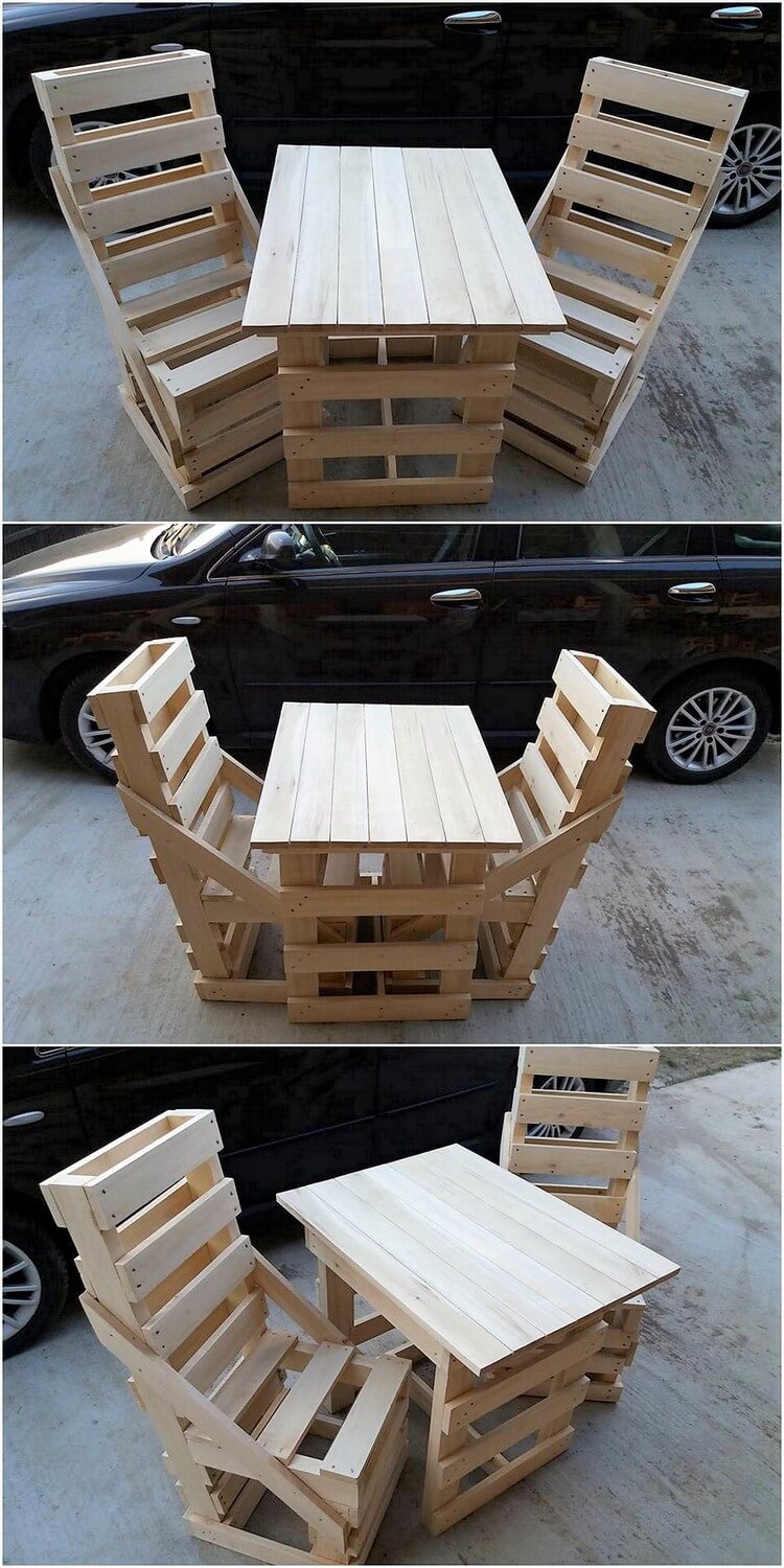 Pallet Chairs and Table Pallet Wood Projects