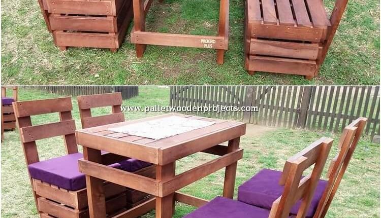 Pallet Garden Chairs and Table