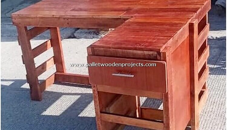 Pallet Desk Table With Drawers Pallet Wood Projects