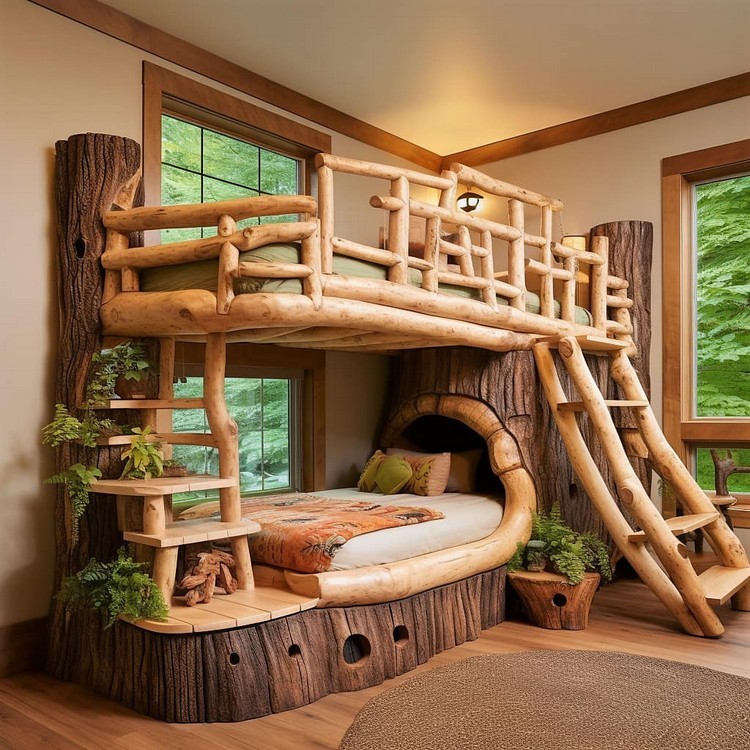 Wood Log Bunk Beds The Perfect Addition To Your Bedroom Pallet Wood Wood Log Bunk Beds The Perfect Addition To Your Bedroom Pallet Wood