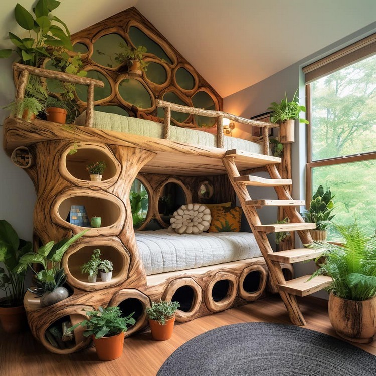 Wood Log Bunk Beds The Perfect Addition To Your Bedroom Pallet Wood Wood Log Bunk Beds The Perfect Addition To Your Bedroom Pallet Wood